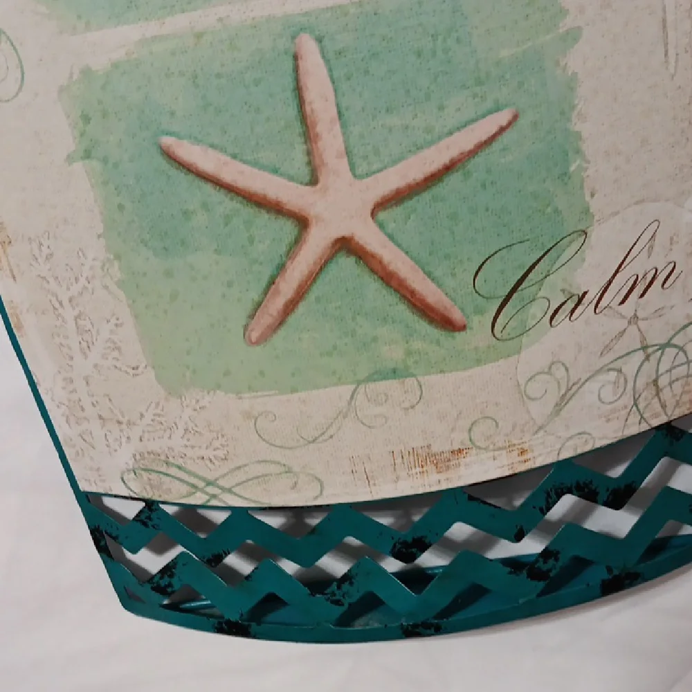 Teal and Beige Seashell Wall Art Pair